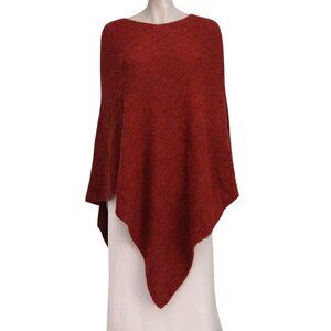 Alpaca Wool Poncho Made In Peru Burnt Brown Luxury Quality NOVICA Like New
